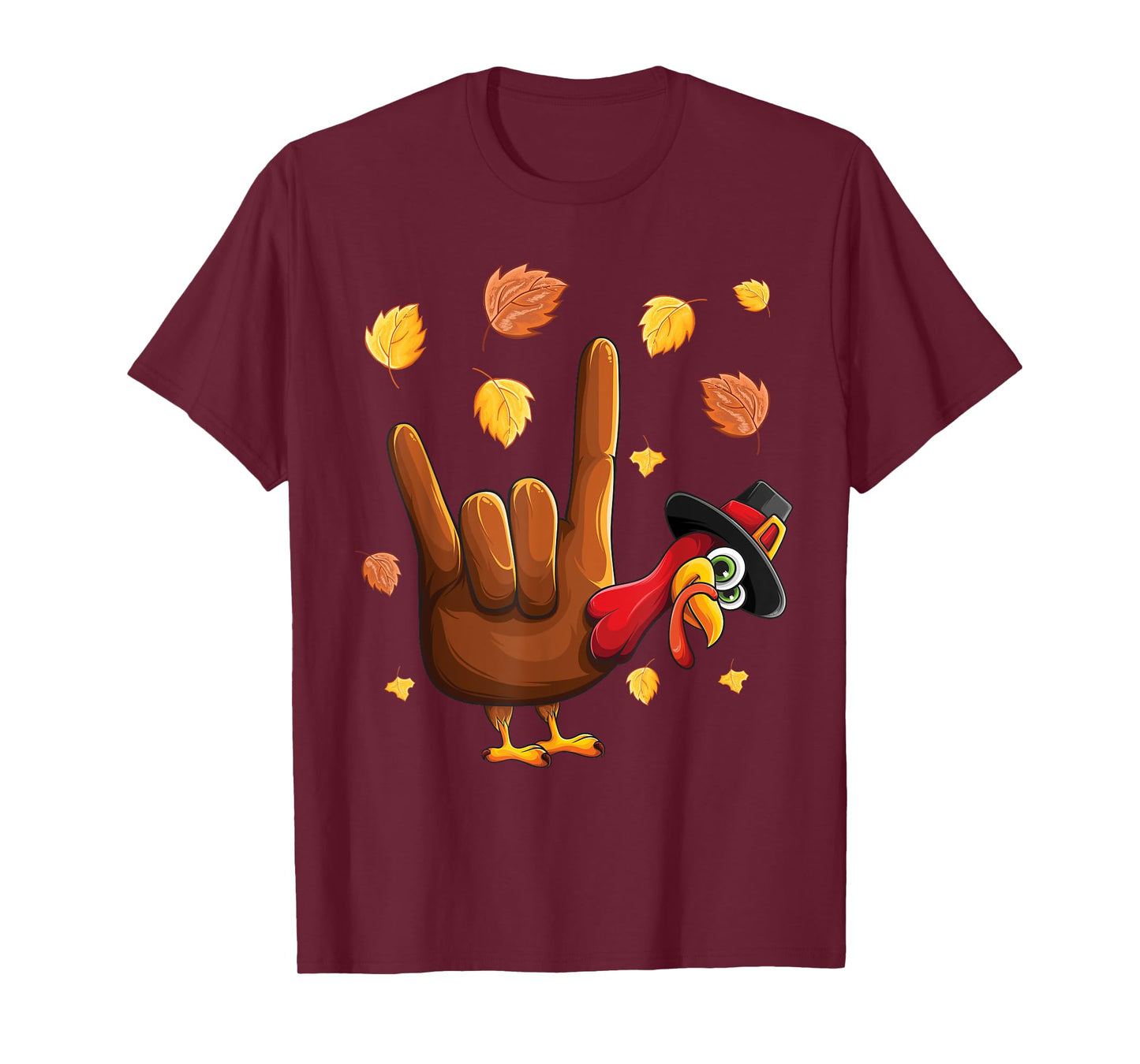 ASL Tukey American Sign Language I Love You Thanksgiving T-Shirt