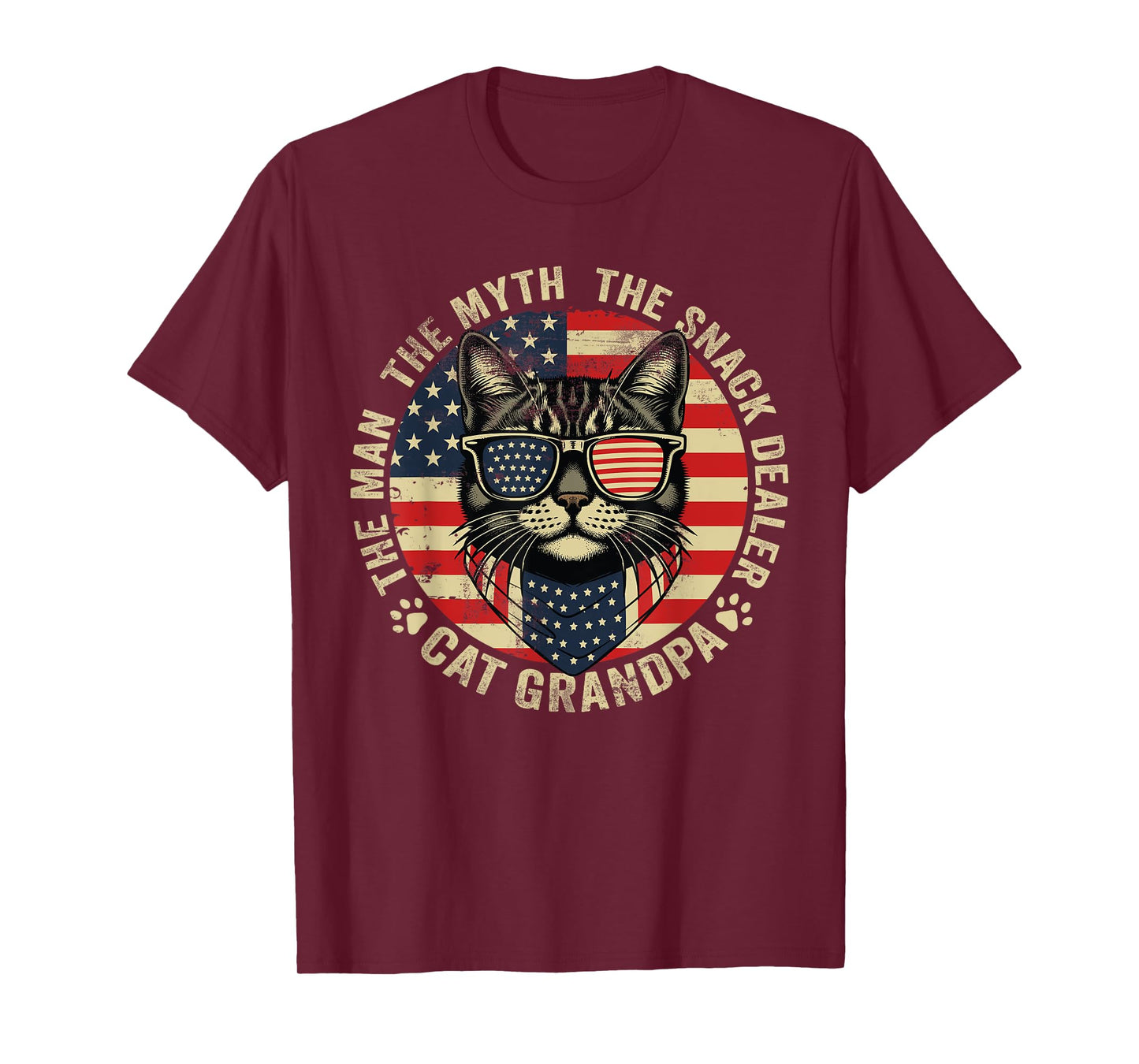 Cat Grandpa The Man The Myth The Snack Dealer Father's Day T-Shirt