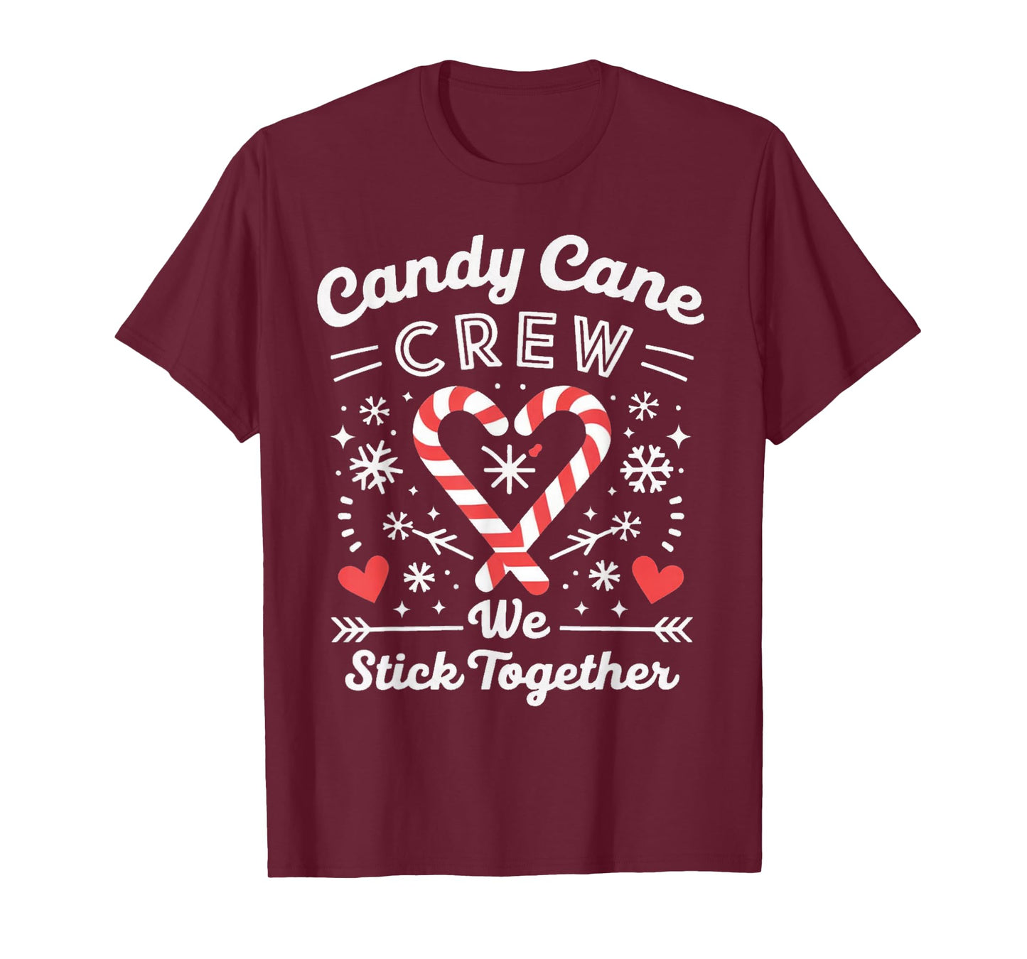 Christmas Candy Cane Heart Holiday Family Matching Pajama T-Shirt