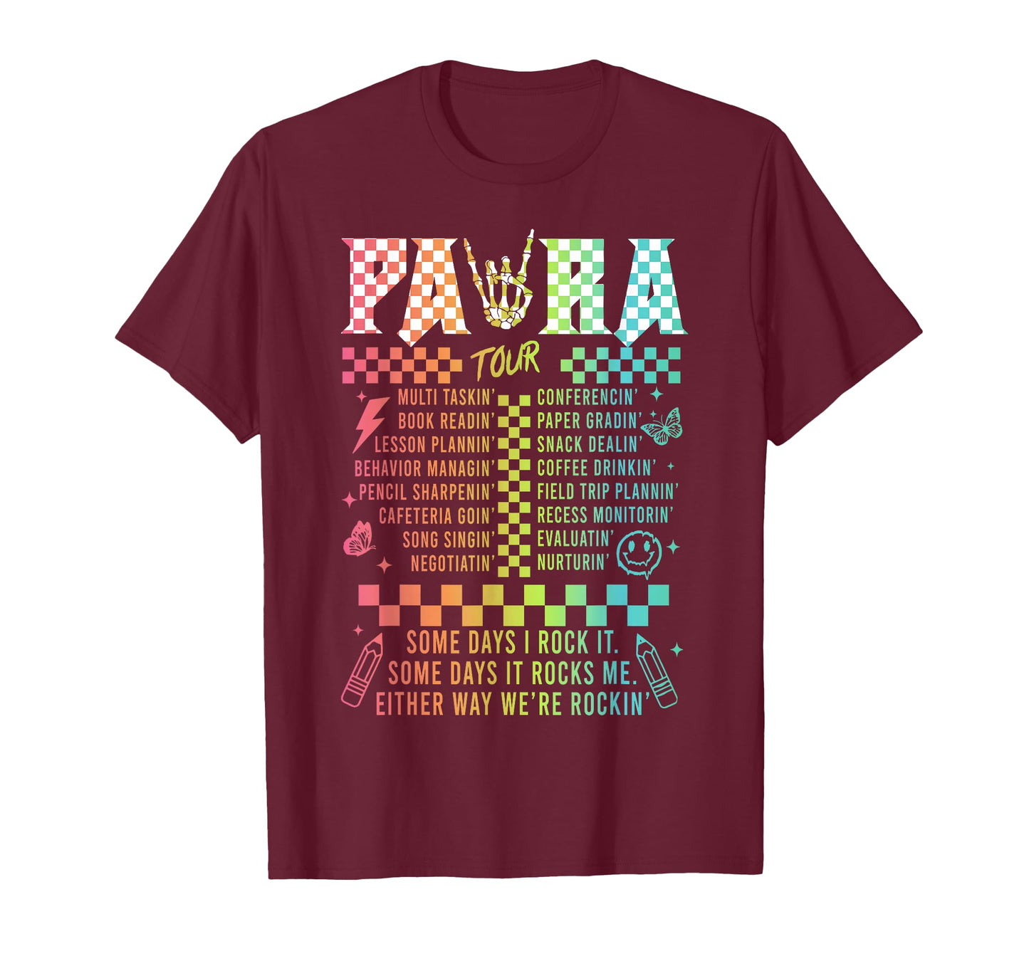 Para Tour Paraprofessional Squad Rock Teacher Back To School T-Shirt