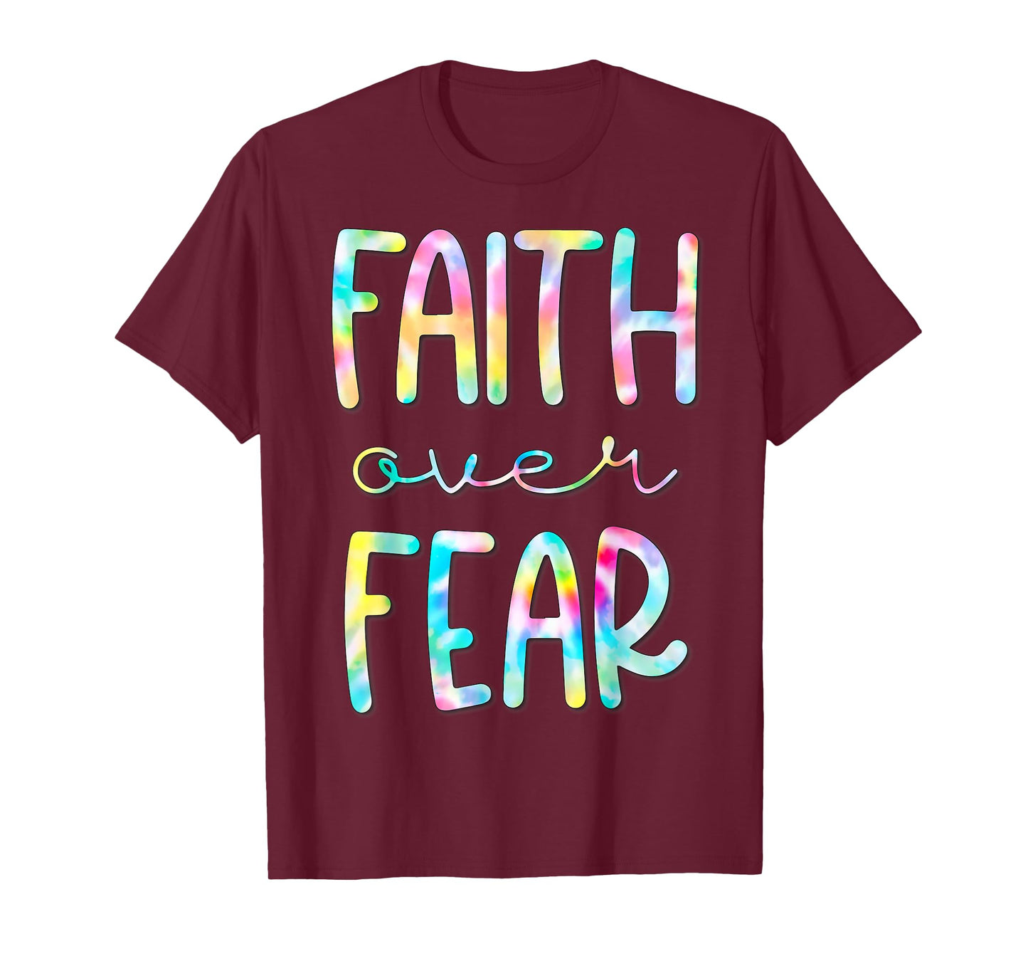 Christian Shirt for Girls Faith Over Fear Trust God Tie Dye T-Shirt