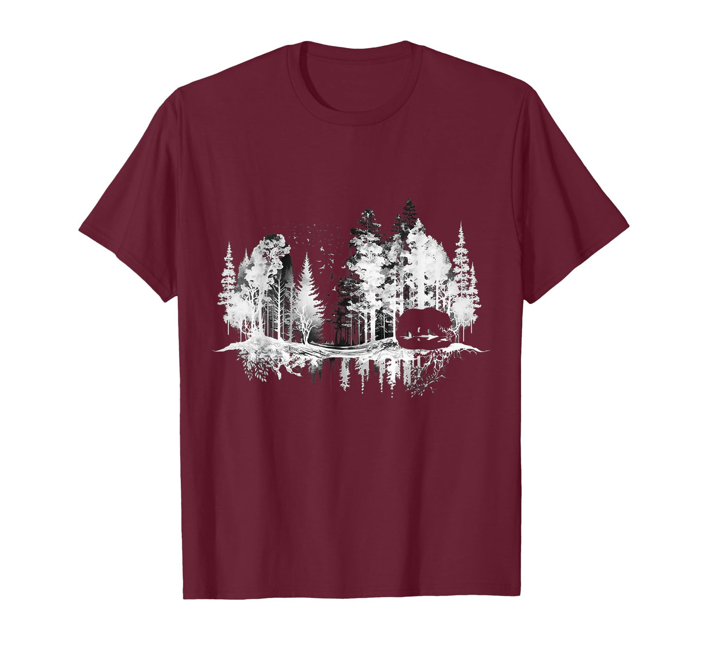 Trees Reflection Wildlife Nature Animal Bear Outdoor Forest T-Shirt