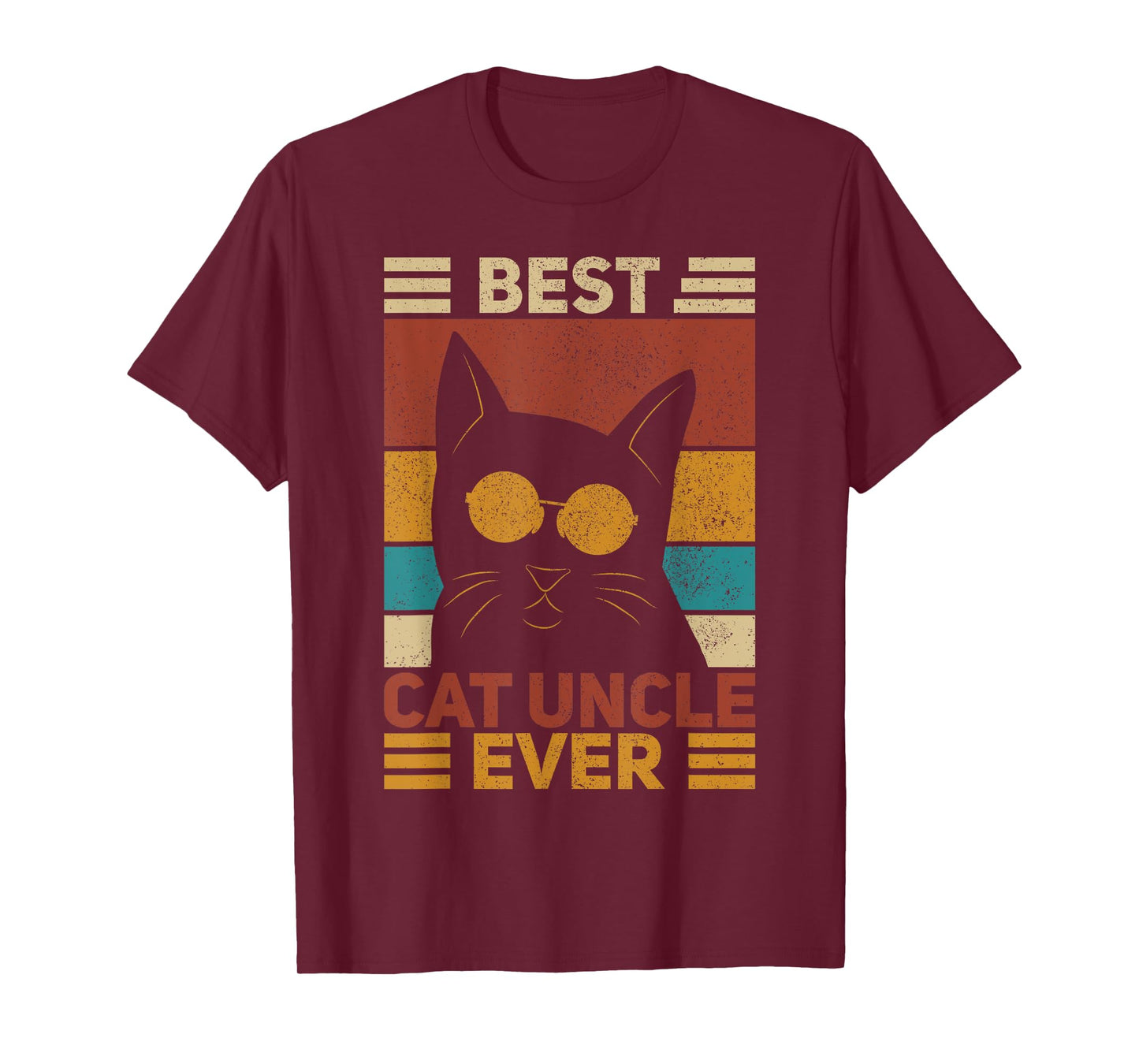 Best Cat Uncle Ever Men Cat Lover Black Cat Themed Funny Cat T-Shirt
