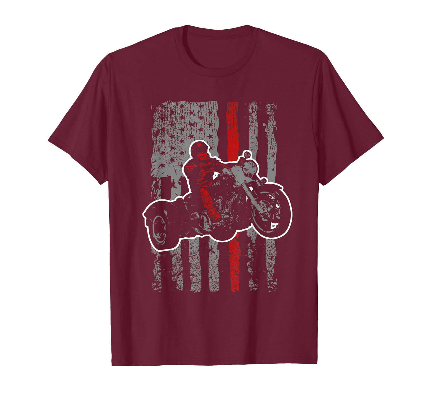 USA Flag Trike Bike Men's Motorcycle Trike Rider Triker T-Shirt