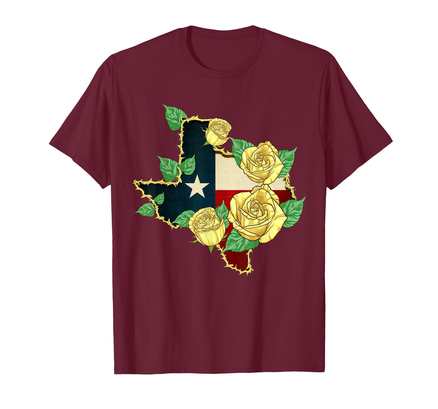Yellow Rose of Texas Flag Proud Texan American Patriot T-Shirt