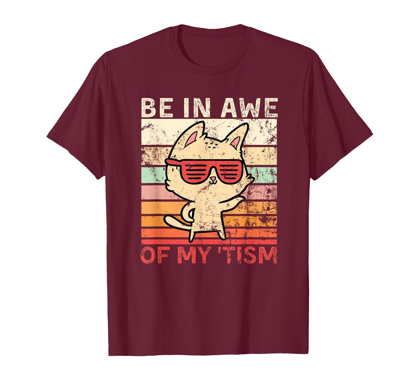 Vintage Funny Autism Be in Awe of My 'Tism Adult Awe Tism T-Shirt