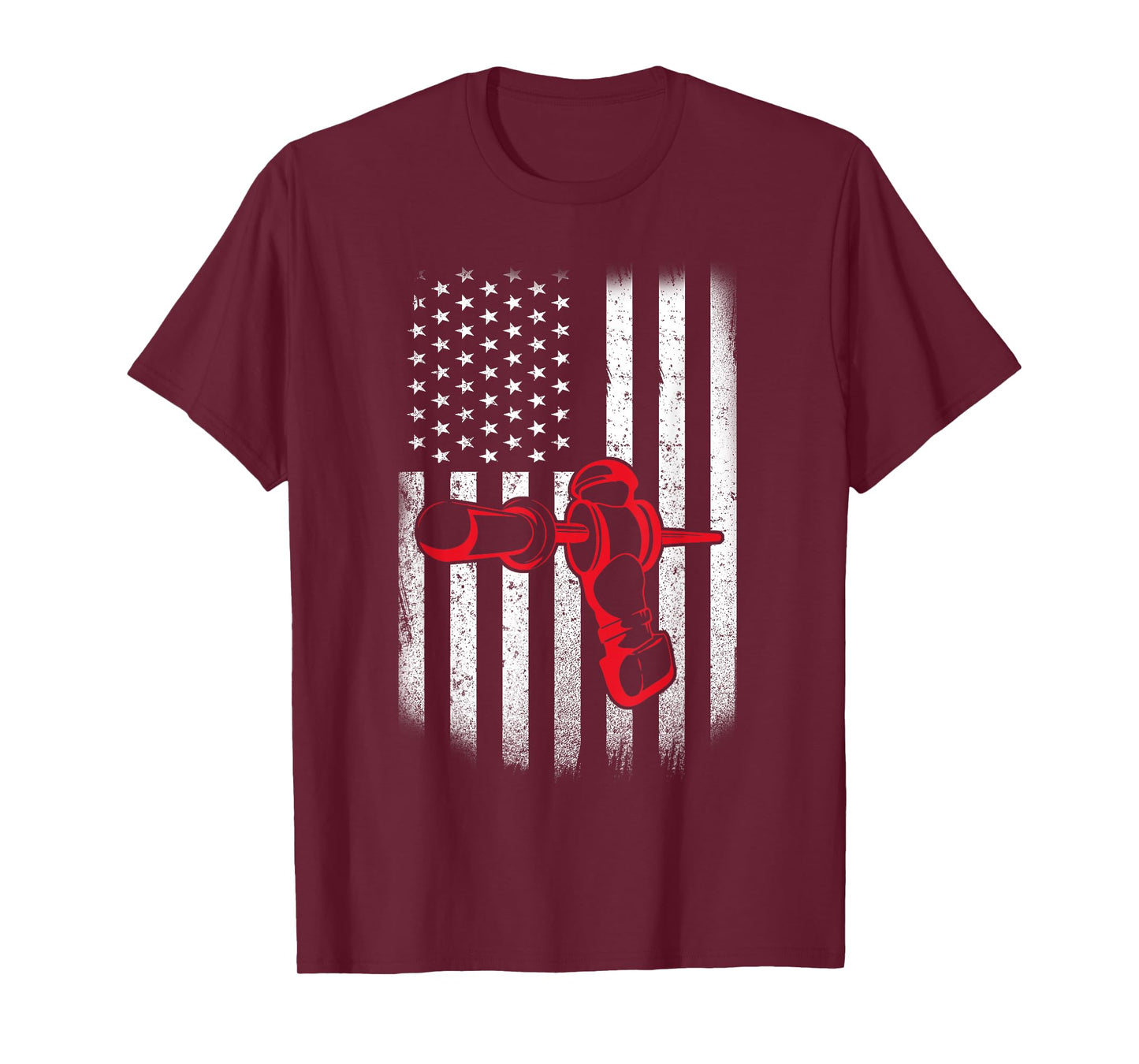 Vintage Distressed American Flag Patriotic Foosball T-Shirt for Women Men