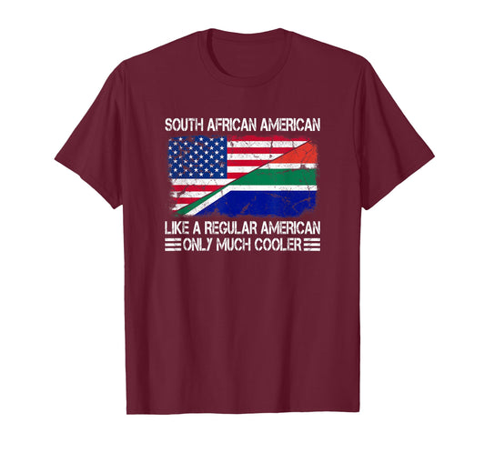 South African American Like a Regular American Half USA Flag T-Shirt