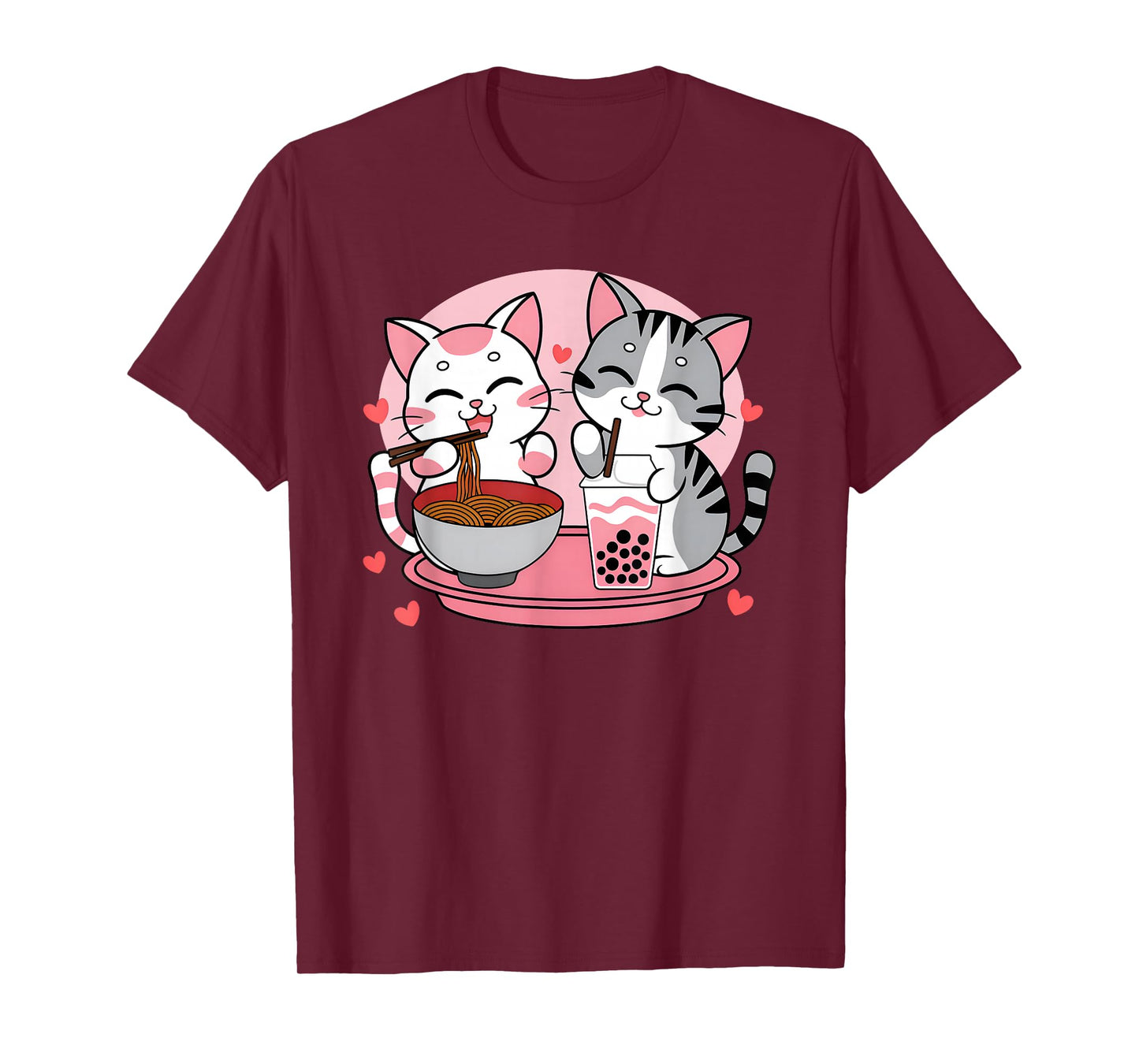 Funny Boba Ramen Cats Kawaii Anime Japan Cute Neko Cat T-Shirt