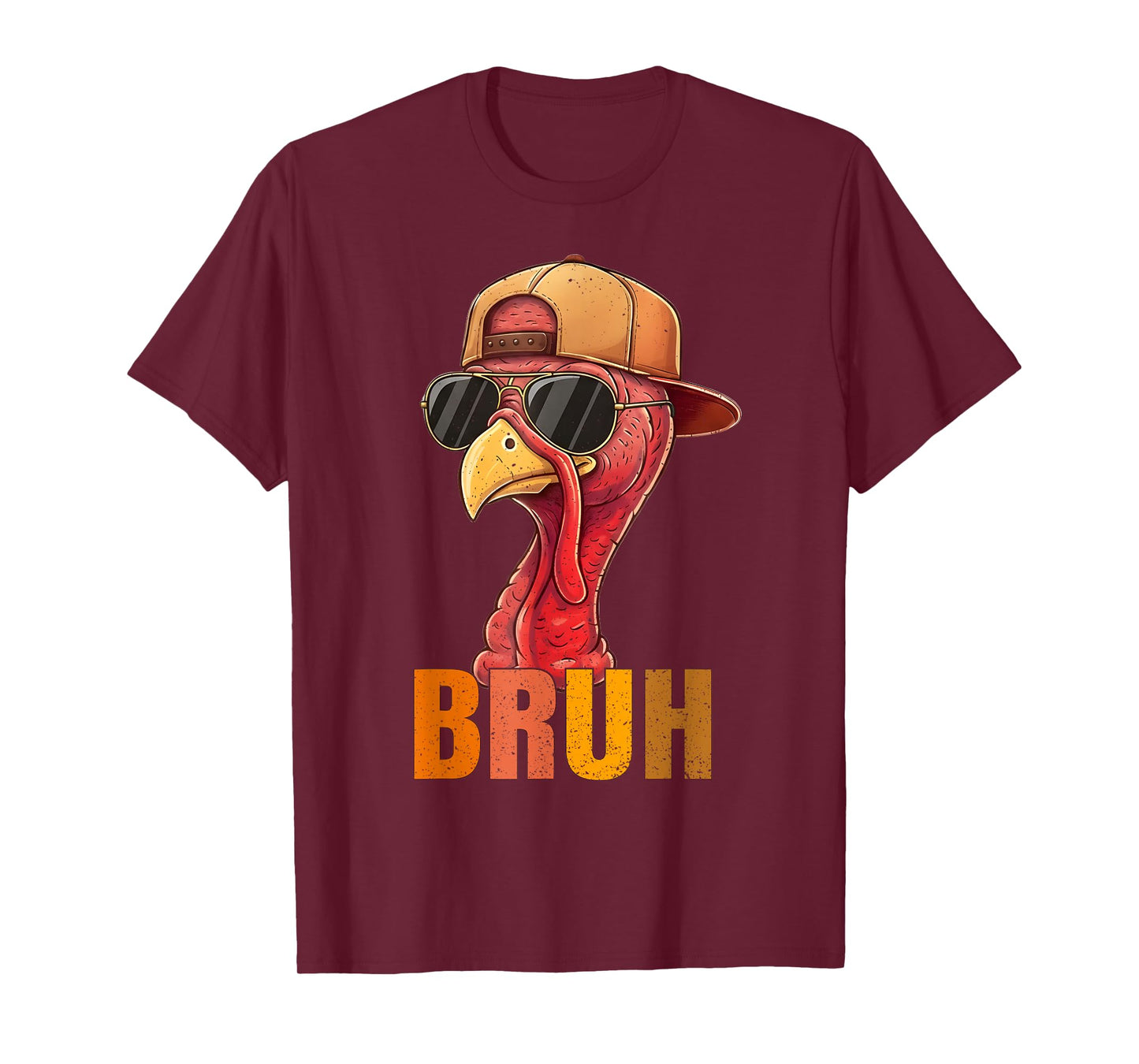 Bruh Funny Thanksgiving Turkey for Mens Boys Teens Kids T-Shirt