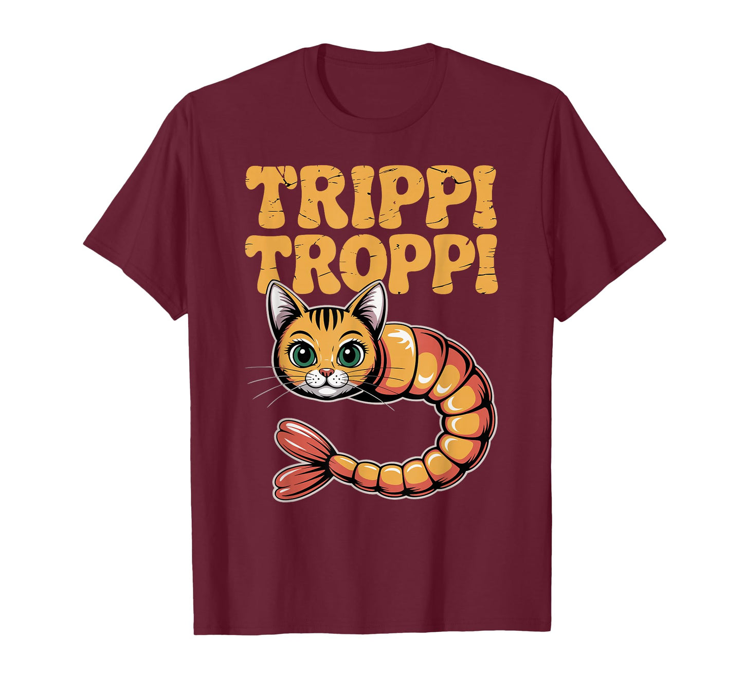 Trippi Troppi Shrimp Cat Italian Brainrot Retro 70s Meme T-Shirt