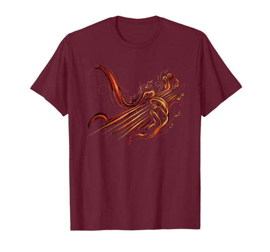 Abstract Fire Guitar Art Playing Guitar Guitarist Music T-Shirt