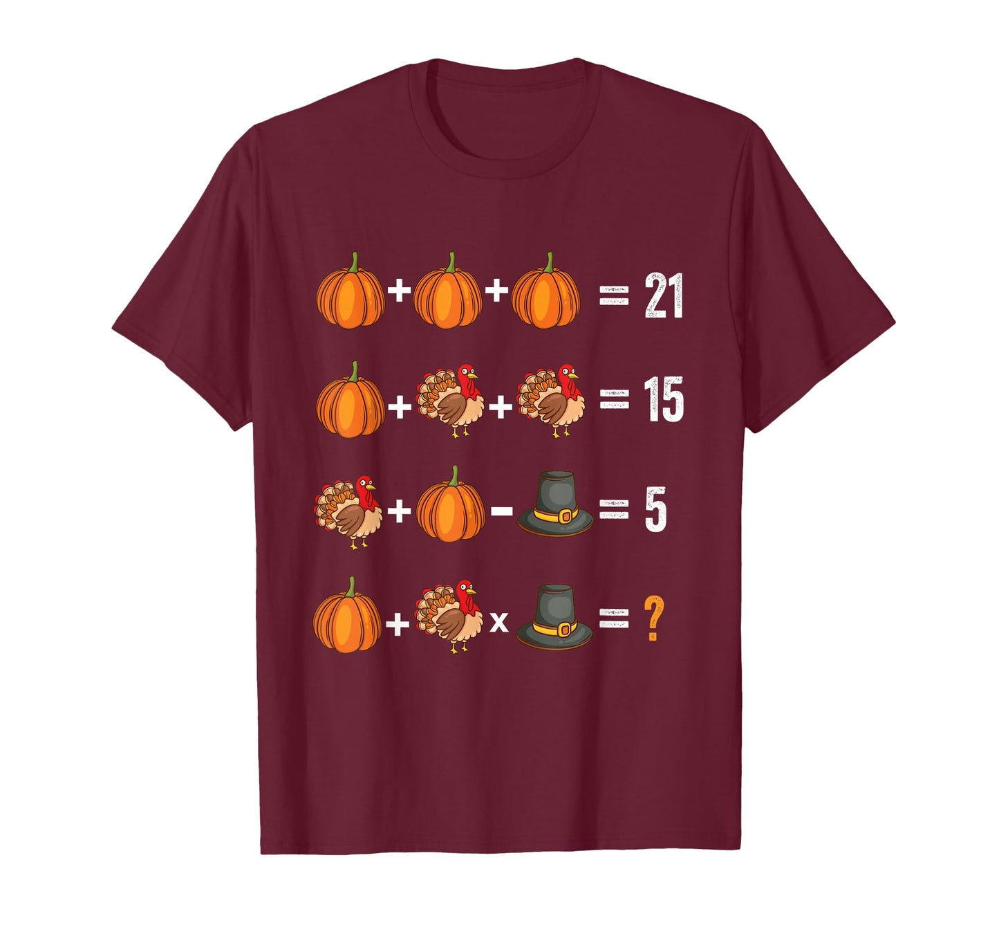 Thanksgiving Order of Operations Quiz Math Teacher Turkey T-Shirt