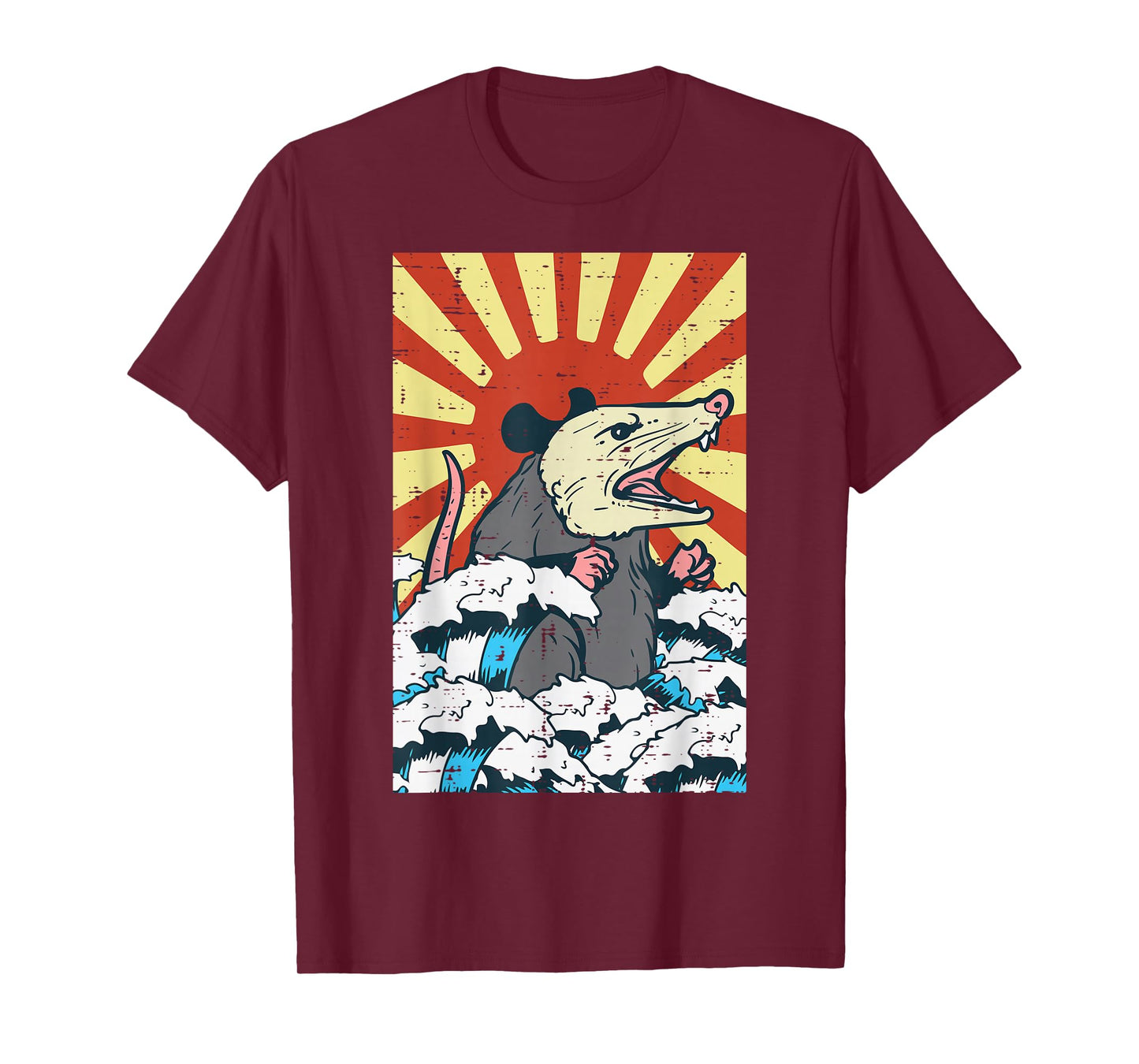 Opossum Japan Sun Wave Vintage Possum Monster Men Women Kids T-Shirt