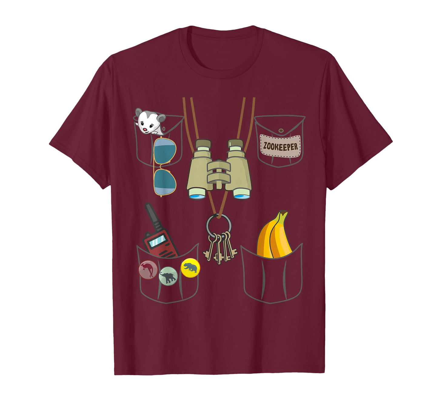 Zookeeper Halloween Jungle Safari Explorer Imitation Costume T-Shirt