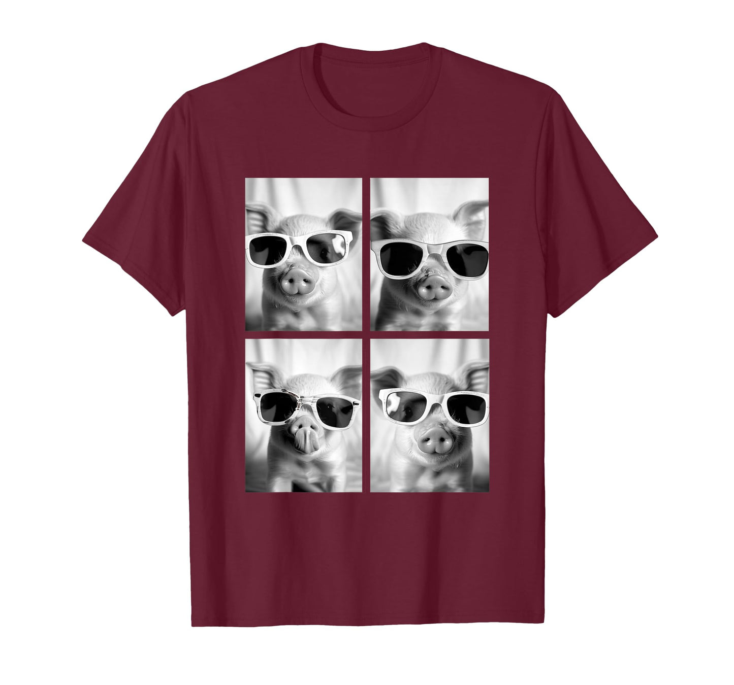 Baby Pigs with Sunglasses Cute Piglets Animals Photo Booth T-Shirt
