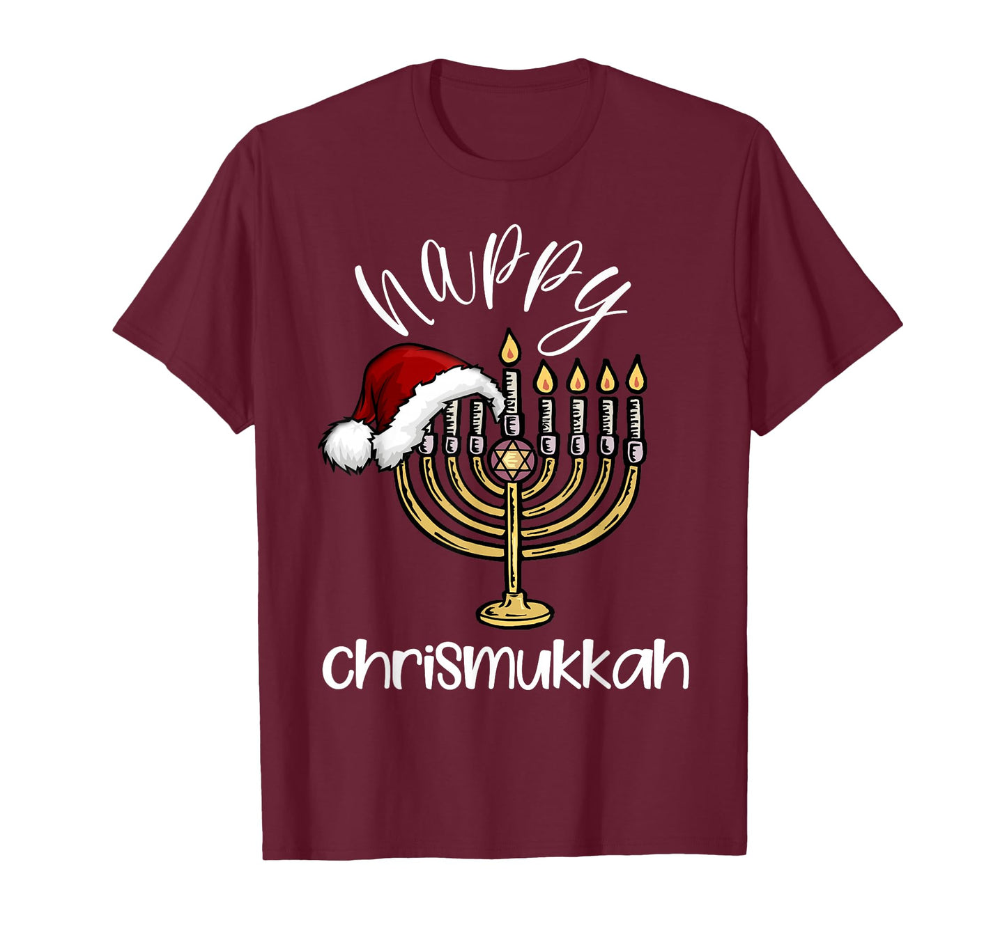 merry chrismukkah happy hanukkah christmas santa hat Xmas T-Shirt