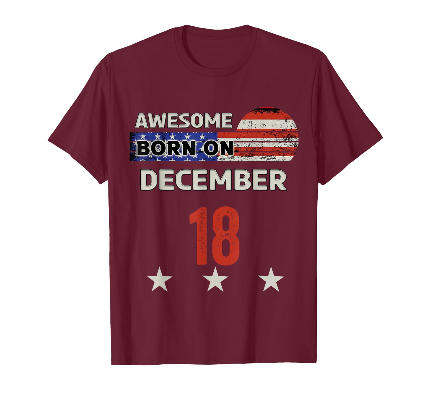 Awesome December 18 Vintage USA Flag Classic December 18th T-Shirt