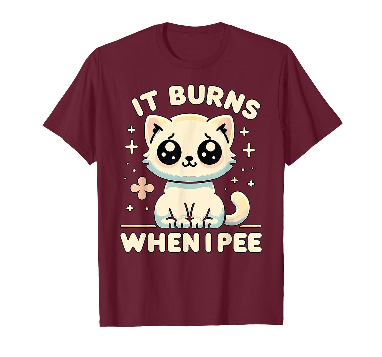 It Burns When I Pee Funny Embarrassing Inappropriate Cat Men Women T-Shirt
