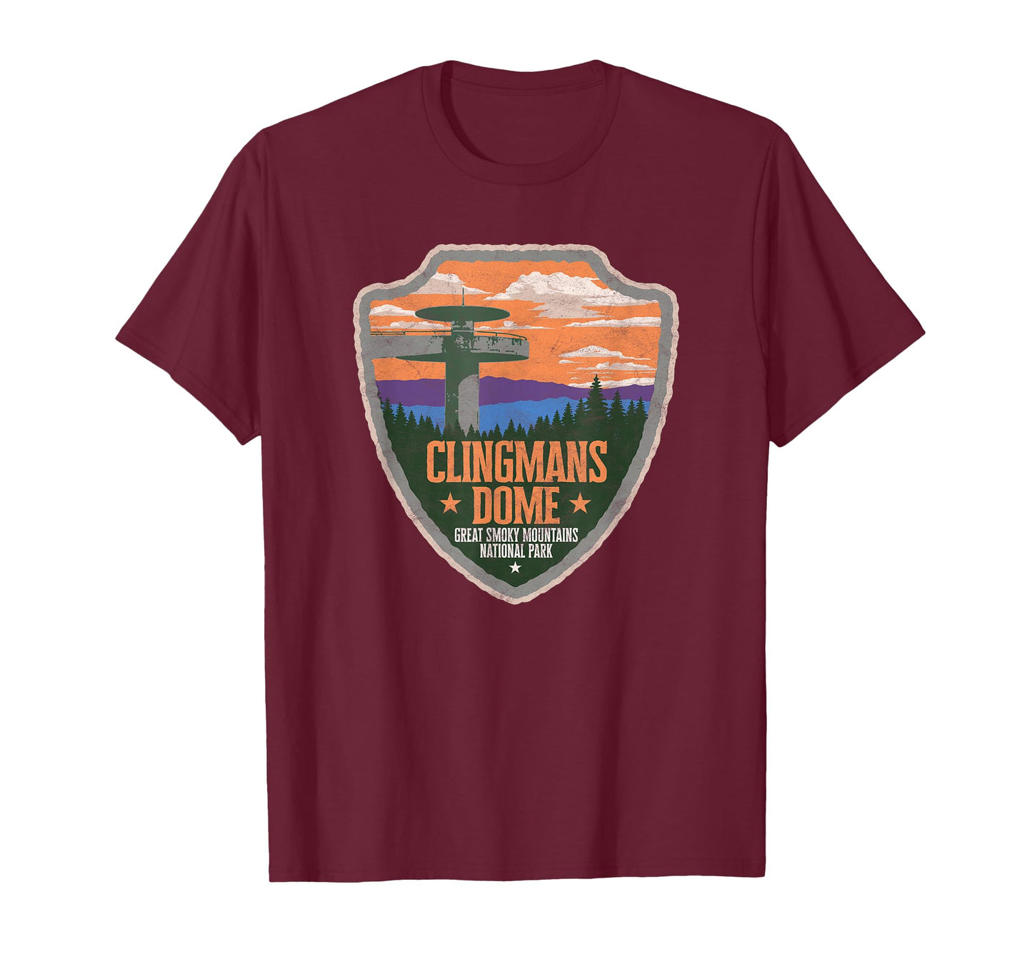 Clingmans Dome Great Smoky Mountains Park Vintage T-Shirt