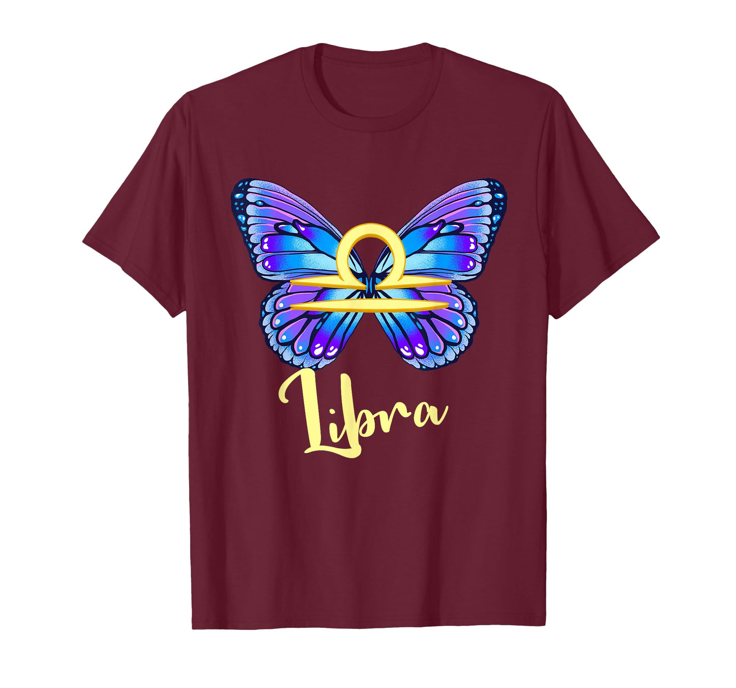 Libra Butterfly Zodiac Sign of Butterfly Wings for Women T-Shirt