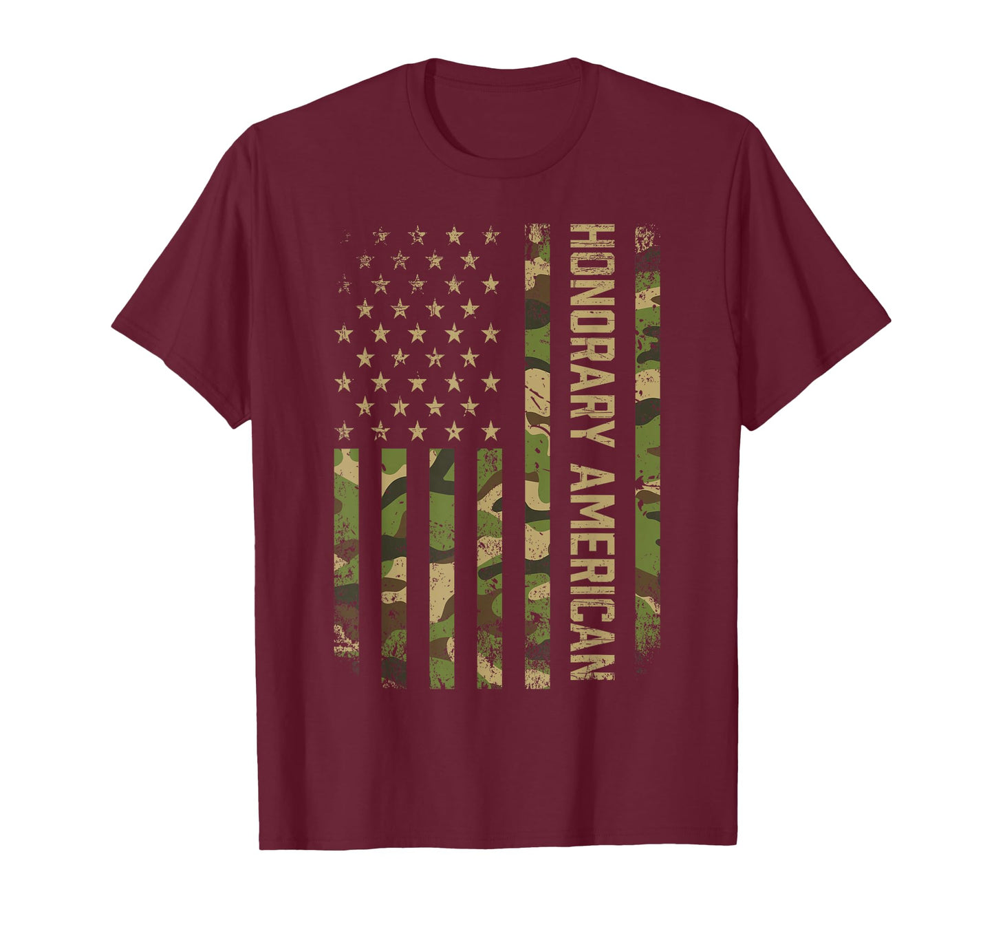 Honorary American Camo American Flag 4th Of July Expat T-Shirt