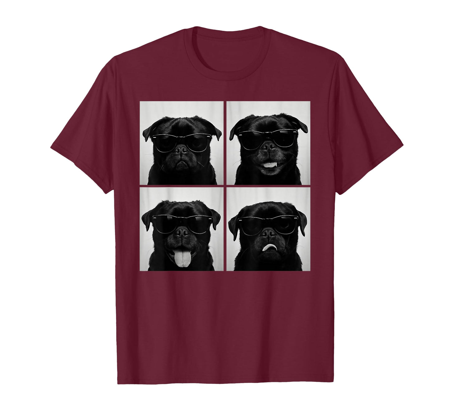 Funny Black Pug Lover Cute Dog Pug Photo Booth T-Shirt