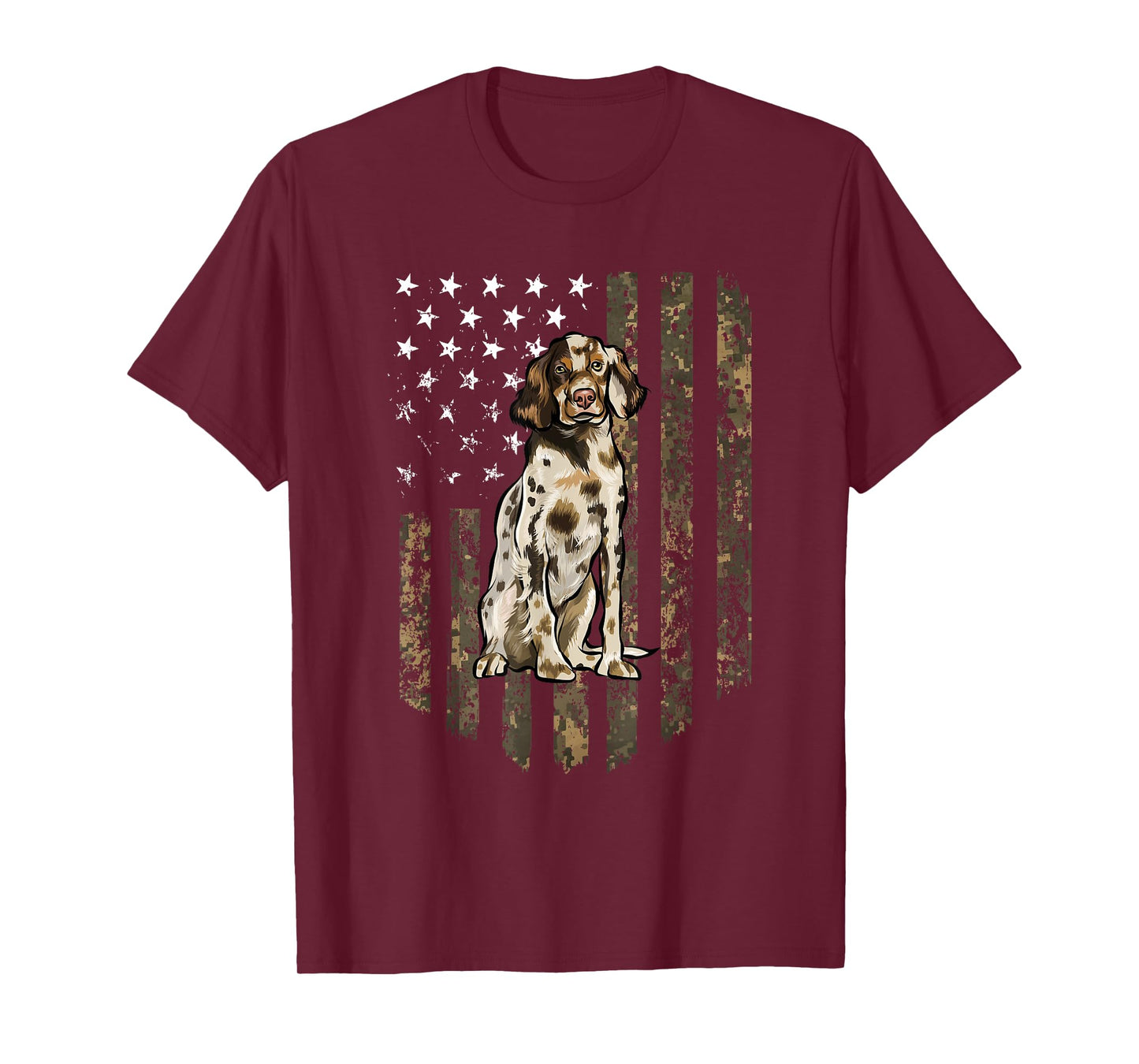 Camo American Flag English Setter 4th Of July USA T-Shirt