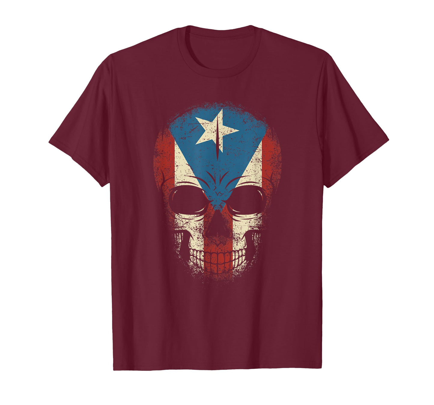 Puerto Rico Skull Shirt Men Boy Papi Pride Puerto Rican Flag T-Shirt