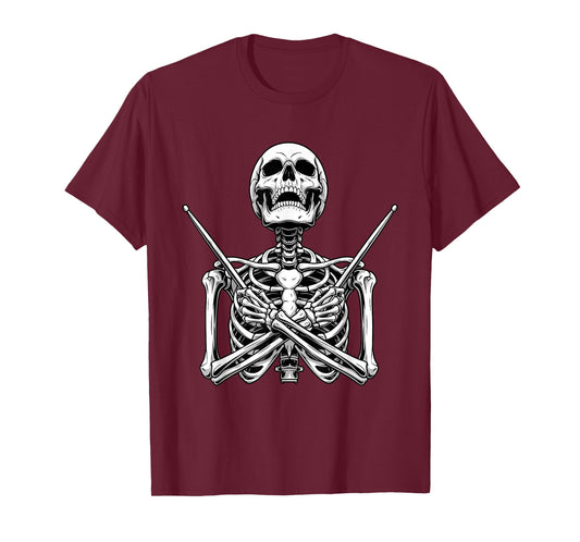 Skeleton Drummer - Spooky Halloween Drumming Lover T-Shirt