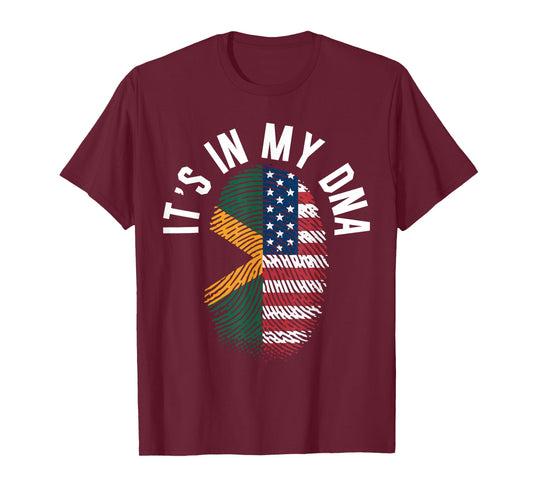 Half American Half Jamaican USA Flag Jamaica America T-Shirt