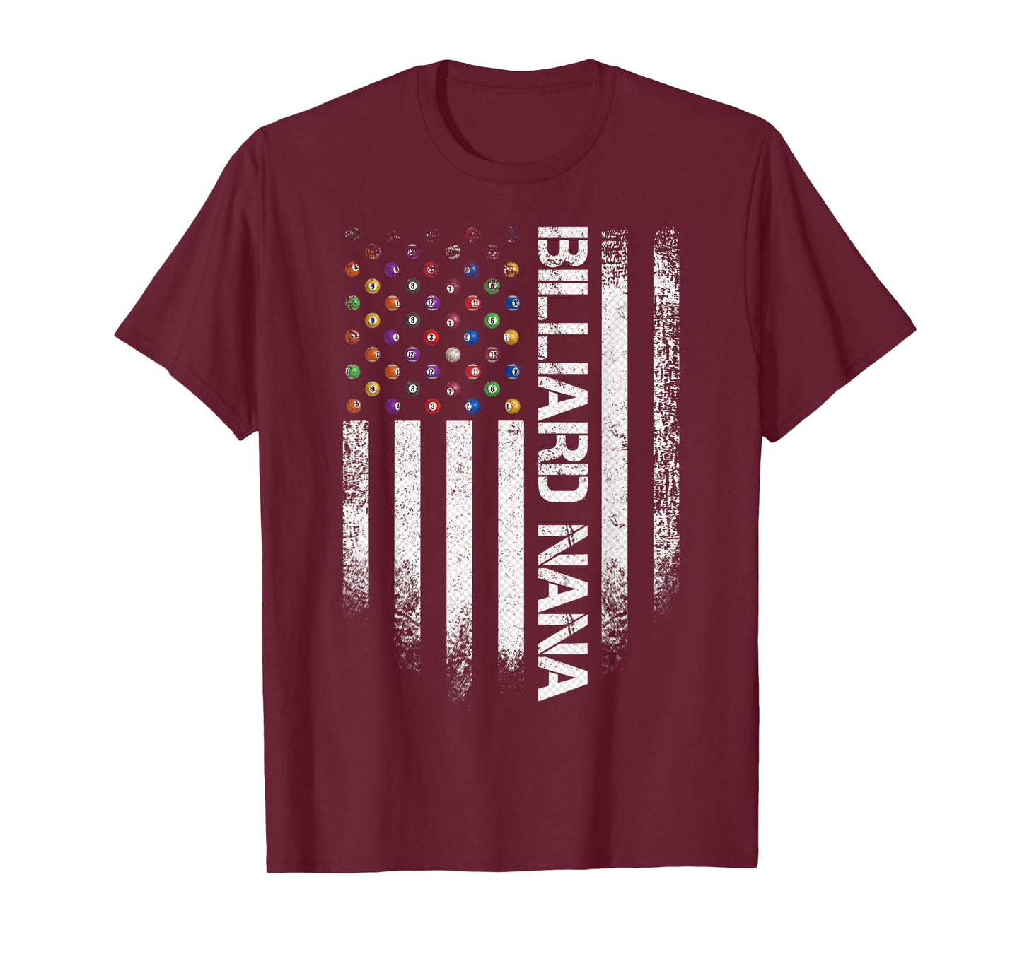 Vintage USA American Flag Proud Pool Billiard Snooker Nana T-Shirt