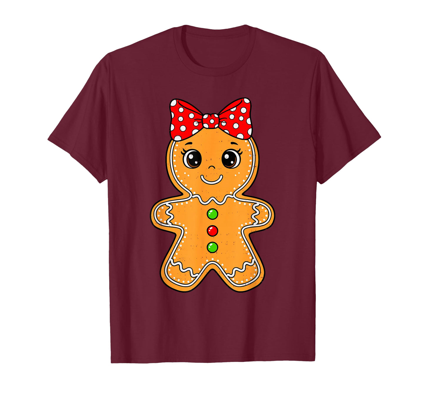 Cute Gingerbread Girl Bow Christmas Cookie Baking Holiday T-Shirt