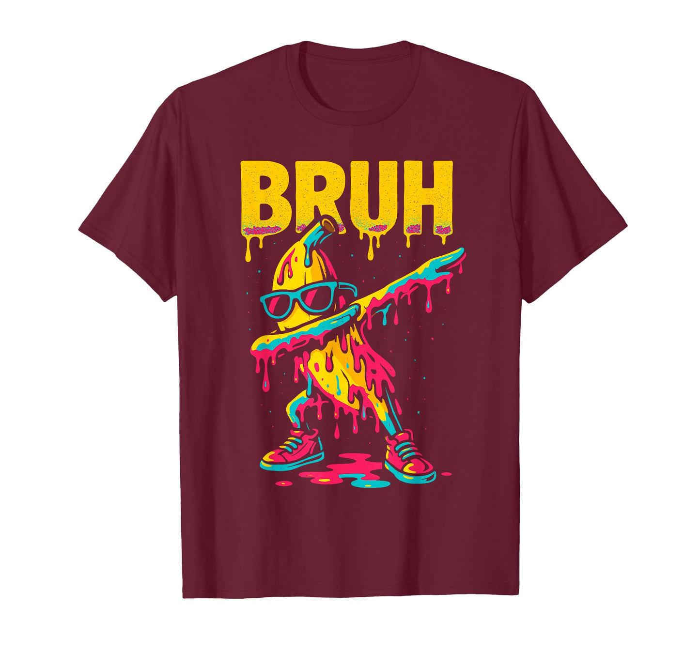 Dabbing Banana Bruh Drip Ice Cream Banana Youth Boys Kids T-Shirt