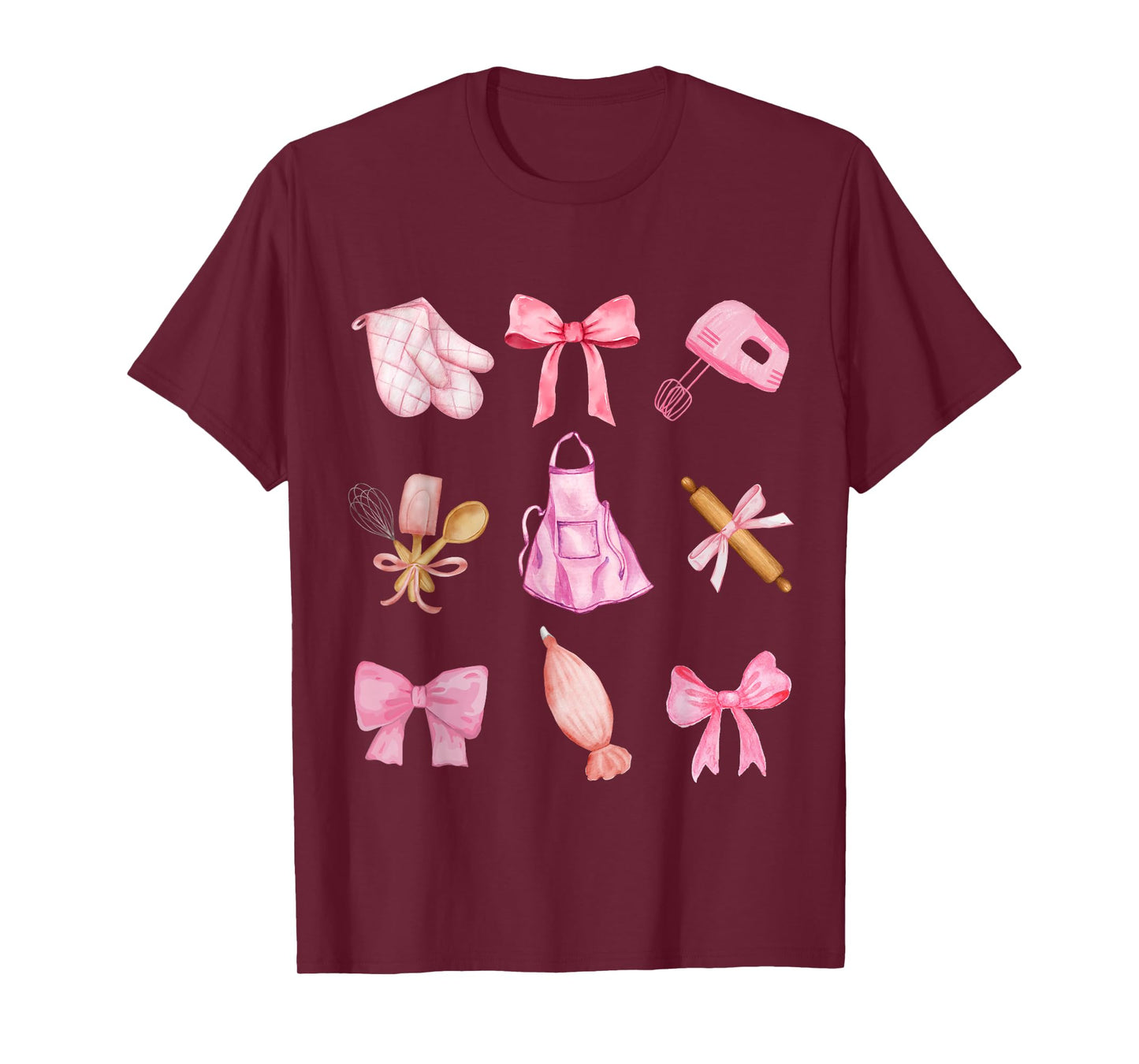 Cute Baking Pink Bow Y2k aesthetic Pink Coquette Girly Baker T-Shirt
