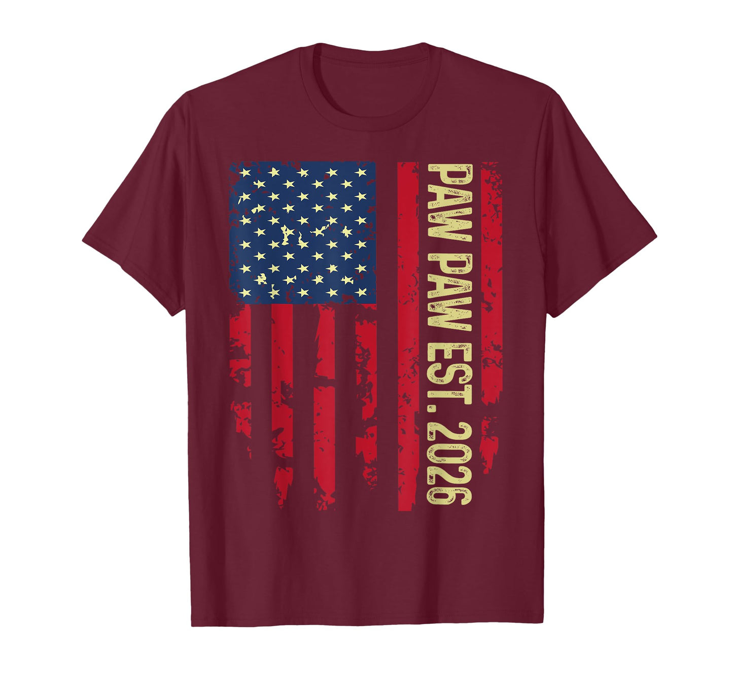Promoted to Paw Paw Est 2026 Retro American flag T-Shirt
