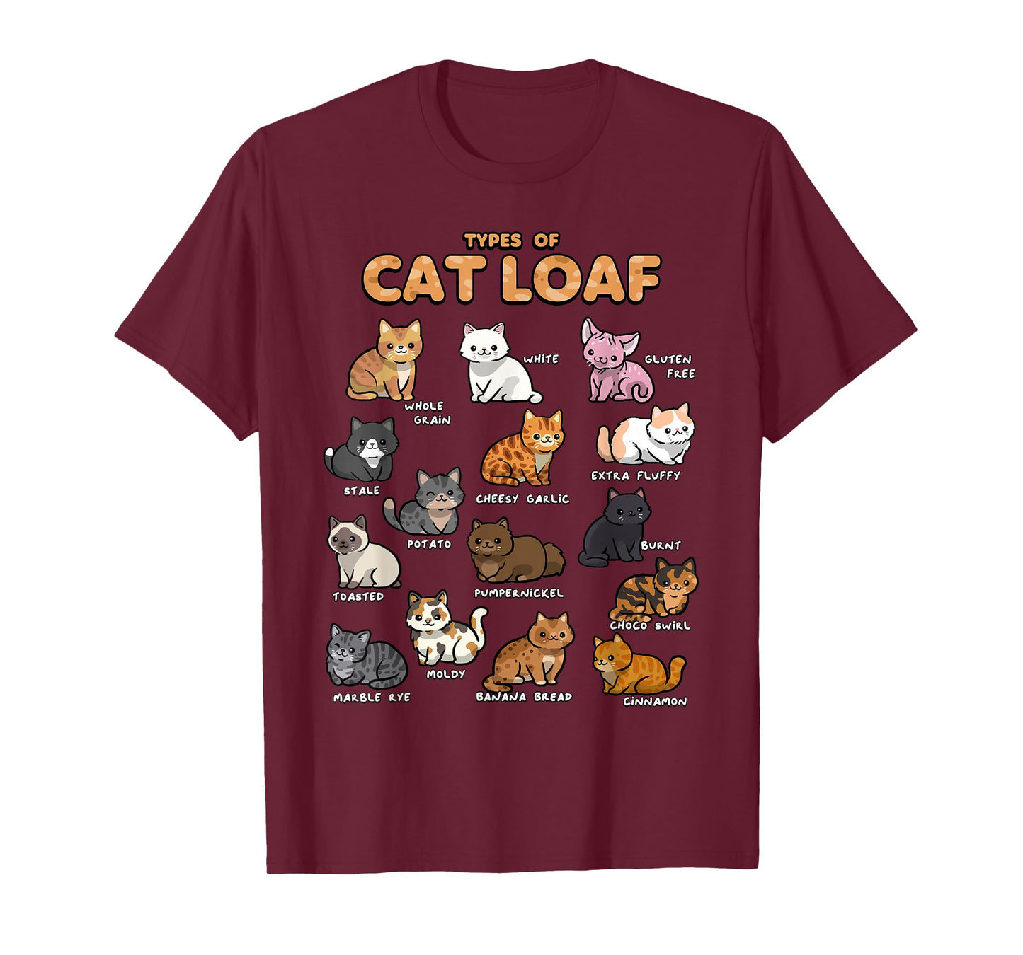 Types of Cat Loaf Cute Kitten Kawaii Cats, Cat Lover T-Shirt