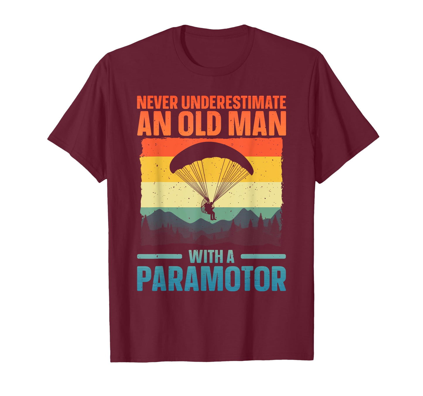 Cool Paramotor Art For Men Grandpa Paragliding Paramotoring T-Shirt