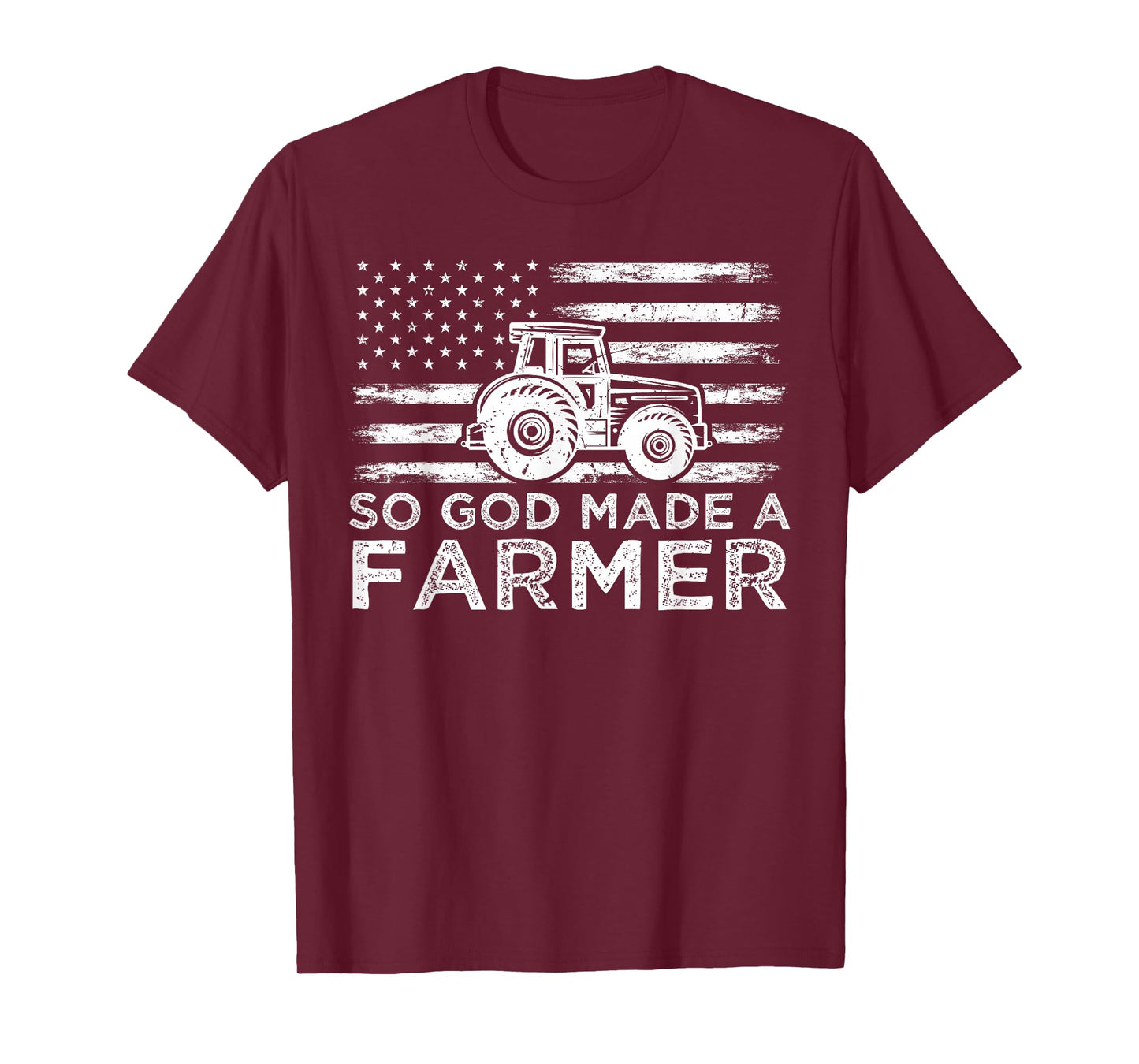 American Flag So God Made A Farmer 4th Of July T-Shirt