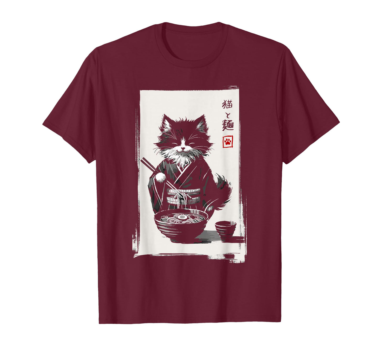 Nerrrdy Unisex Kids Anime Cat Ramen T-Shirt, Black, Small, Short Sleeve, T-Shirt, Modern, Retro, Unique Design, Lightweight, Durable