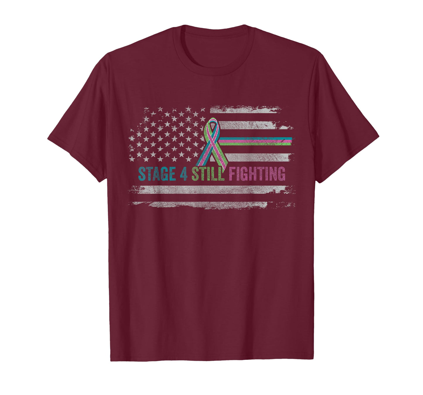 USA Flag Metastatic Breast Cancer Shirt STAGE 4 IS FIGHTING T-Shirt for Women Kids Men