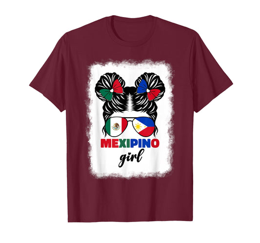 Half Mexican And Filipino Mexico Flag Mexipino Girl Kids Pun T-Shirt