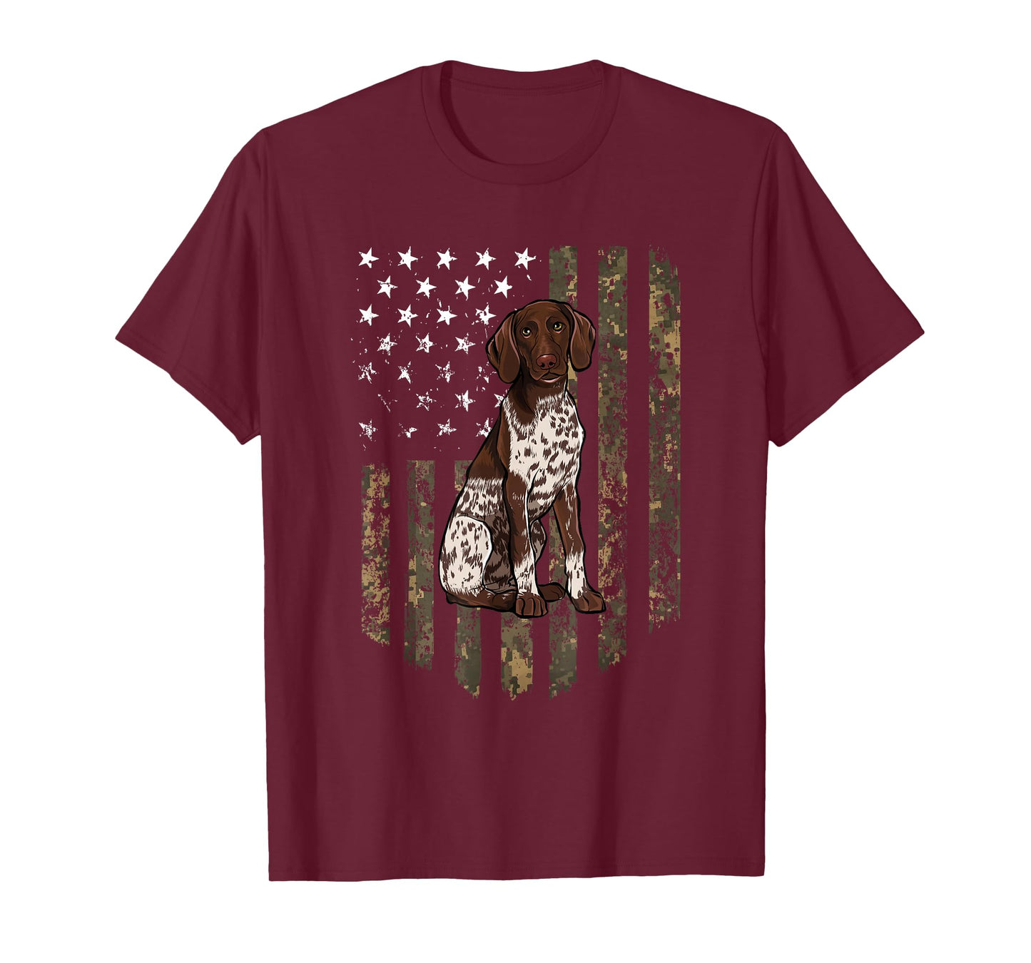 Camo American Flag German Shorthaired Pointer 4th of July T-Shirt