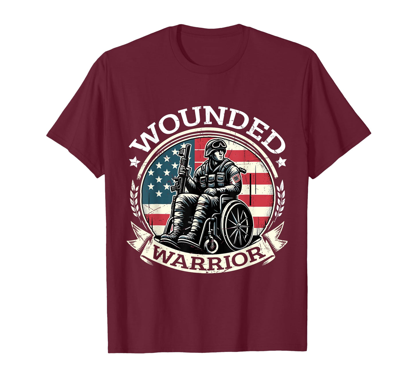 Wounded Warrior American Hero Veteran Military Support T-Shirt
