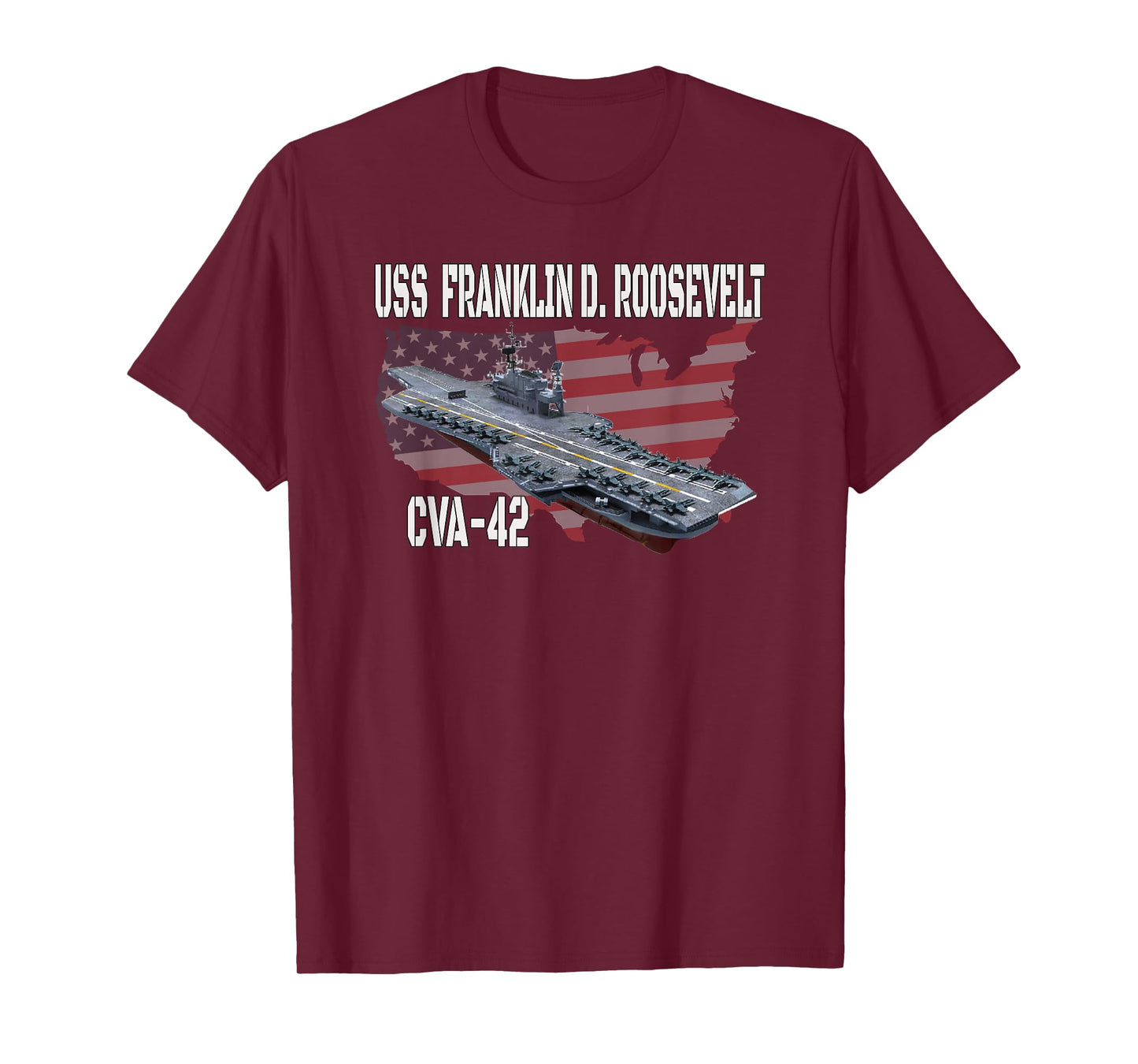 USS Franklin D. Roosevelt CVA-42 Aircraft Carrier Veterans T-Shirt