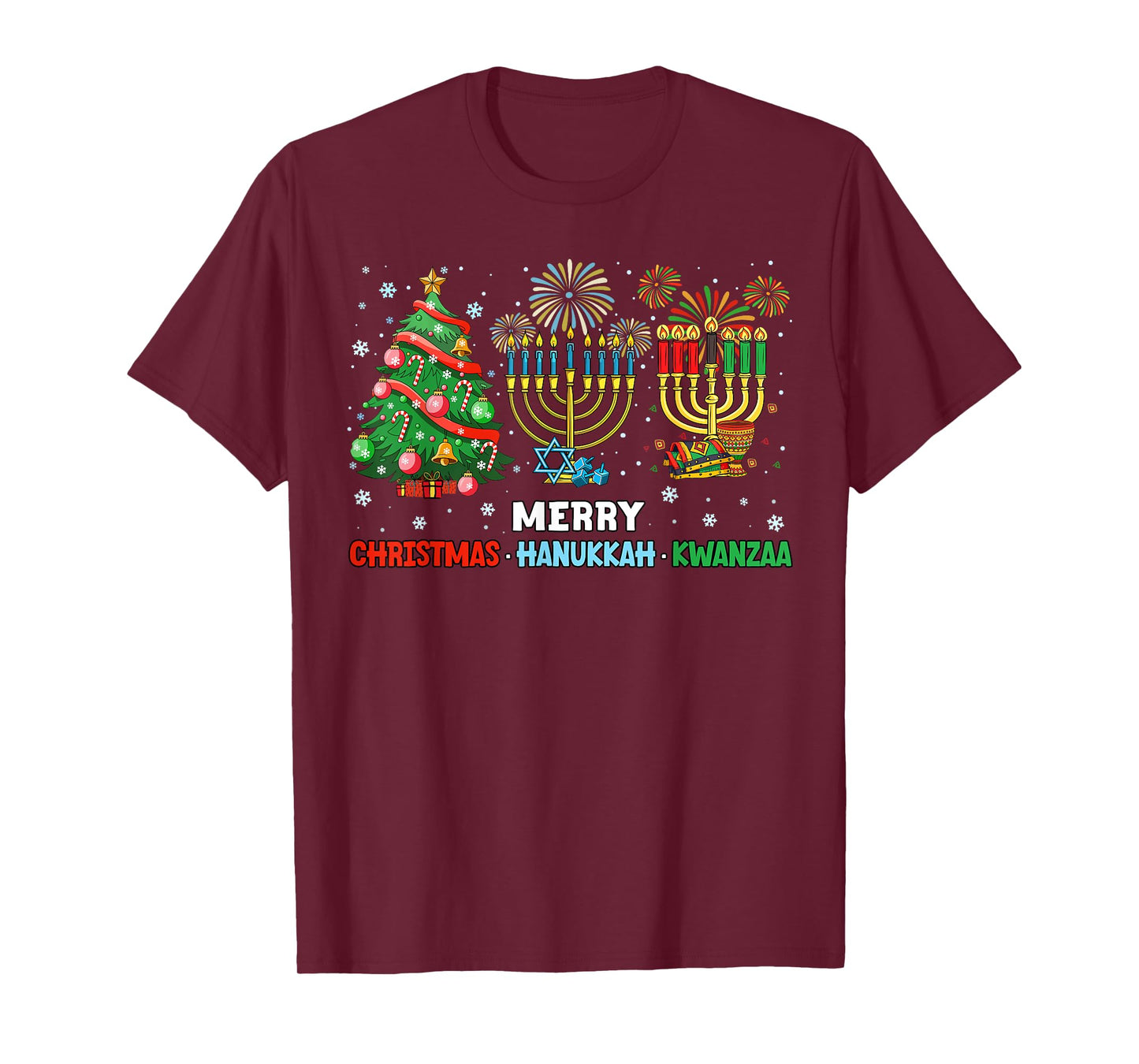 Christmas Hanukkah Kwanzaa Happy Holidays Matching Pajama T-Shirt