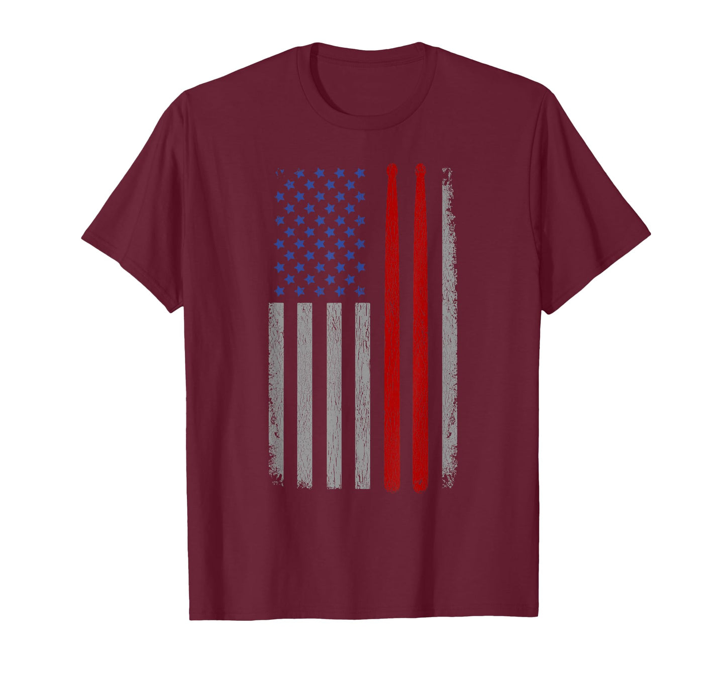 Vintage Drum Sticks American Flag Funny Drummer Gift For Him T-Shirt for Women Girls Kids Men