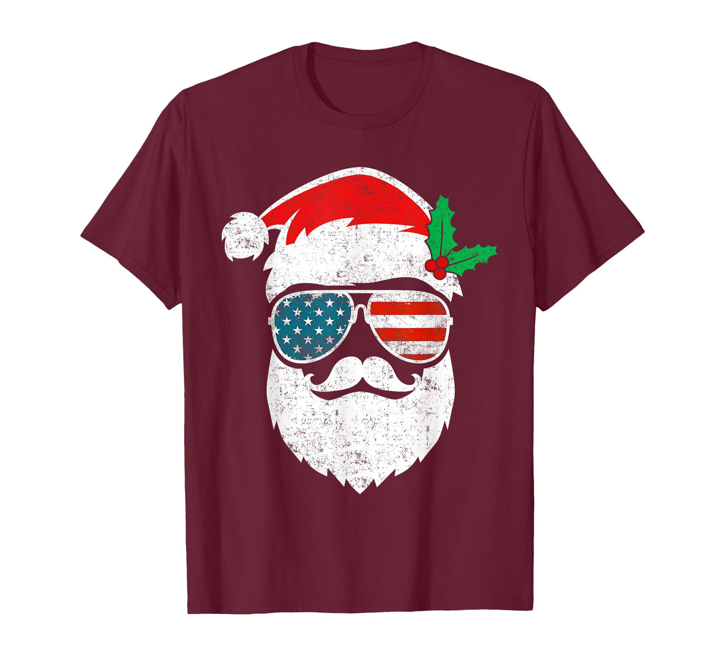 Santa Face Retro Sunglasses Christmas Xmas Men Women Kids T-Shirt