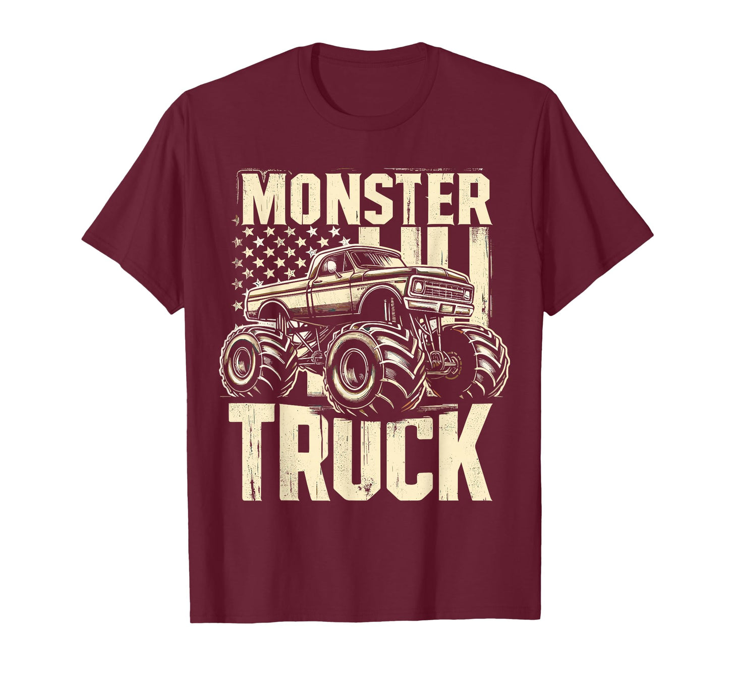 Monster Truck American Flag USA Patriotic 4th of July T-Shirt