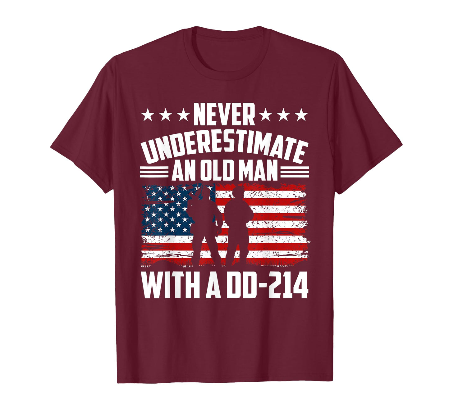 Never Underestimate An Old Man With A Dd214 Veterans Day T-Shirt